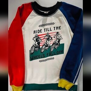 Hanna Andersson Red and Blue Racing Graphic Raglan Tee